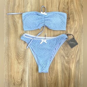 Zaful Baby Blue Bikini Size S NWT